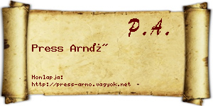 Press Arnó névjegykártya